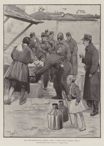 Det grekisk-turkiska kriget, morgonkaffe, en gatubild i Larissa, 19 april